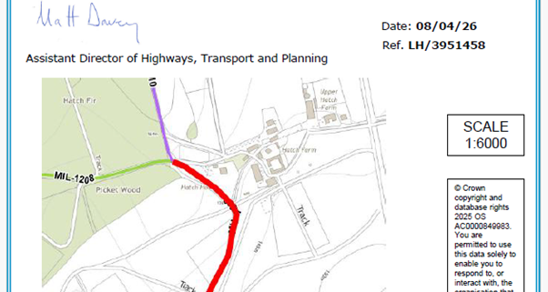 WEST SUSSEX COUNTY COUNCIL Road Traffic Regulation Act Temporary Closure Notice MILLAND: PUBLIC BRIDLEWAY NO. 12089