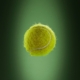 a tennis ball is flying through the air